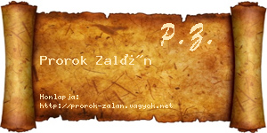 Prorok Zalán névjegykártya