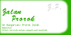 zalan prorok business card